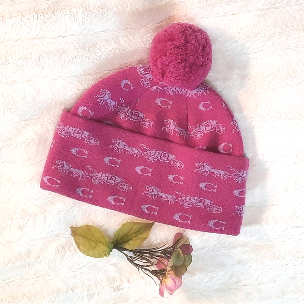 COACH Women's Toque, Pom Pom